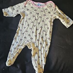 Disney Cream and Pink Minnie Footie Size 9 Mo